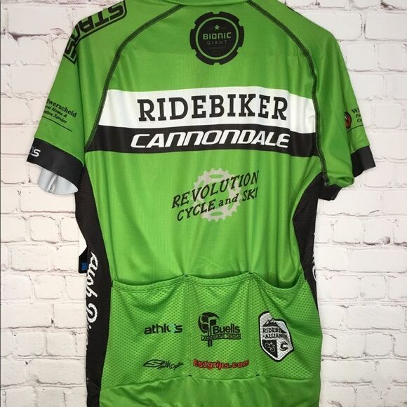 Athlos Cycling Jersey, Women's XL Full Zip Ridebiker Cannondale Green. - Picture 5 of 9